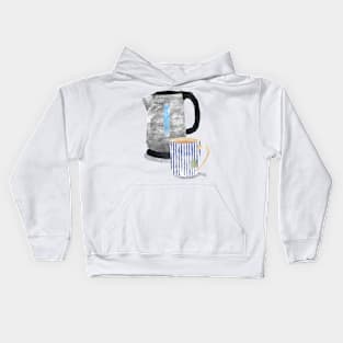 Tea kettle and mug Kids Hoodie